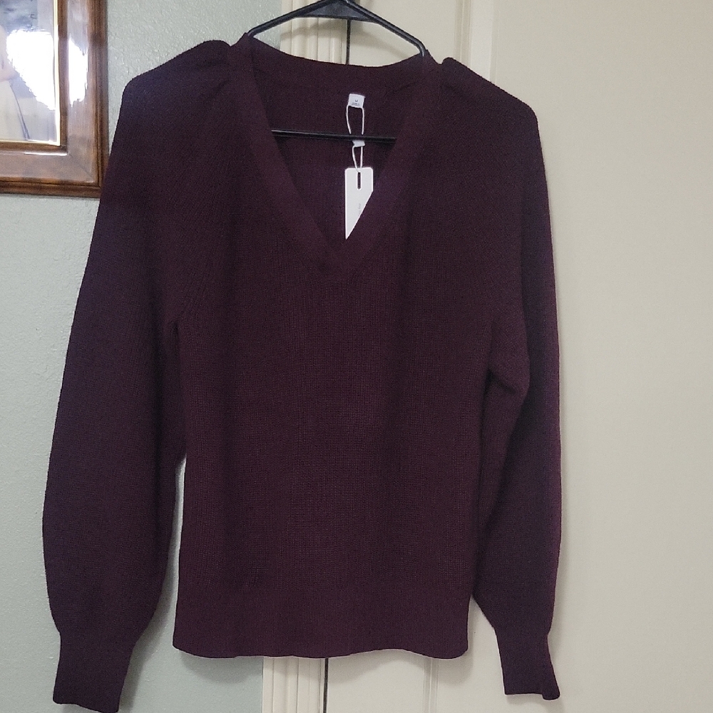 Women's V-Neck Sweater - Deep Purple